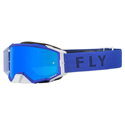 Fly Racing Zone Pro Goggles-Blue w/Sky Blue Mirror/Smoke Lens