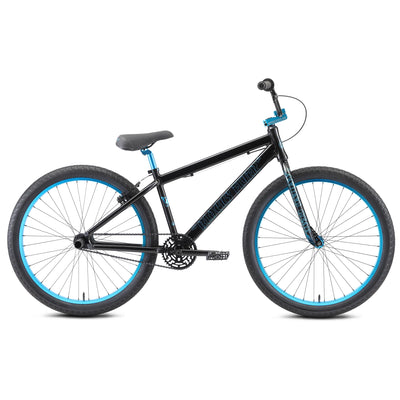 SE Bikes Blocks Flyer 26" BMX Freestyle Bike-Stealth Mode Black/Blue Ano