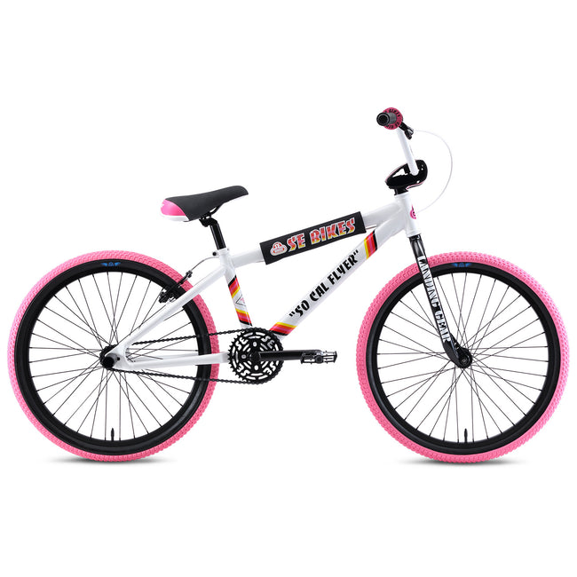 SE Bikes So Cal Flyer 24" BMX Bike-White/Pink - 1