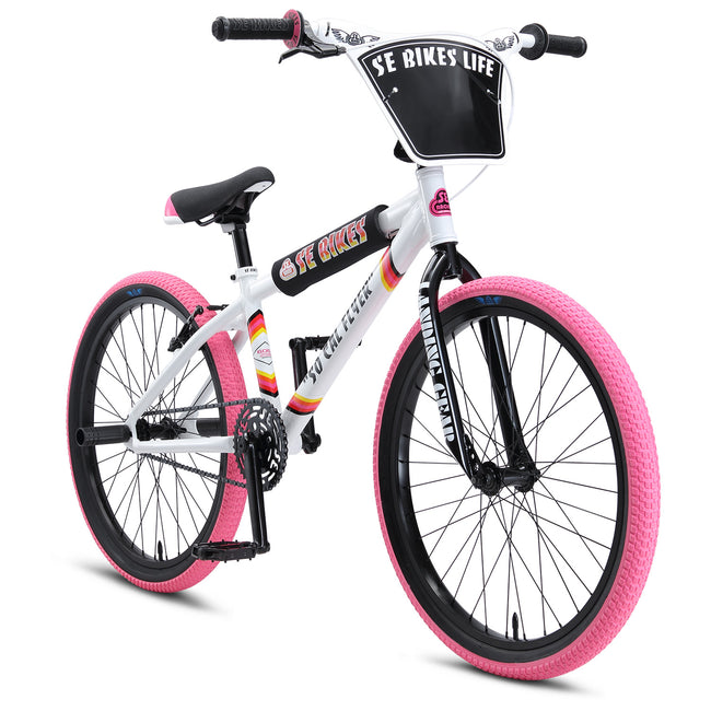 SE Bikes So Cal Flyer 24" BMX Bike-White/Pink - 2