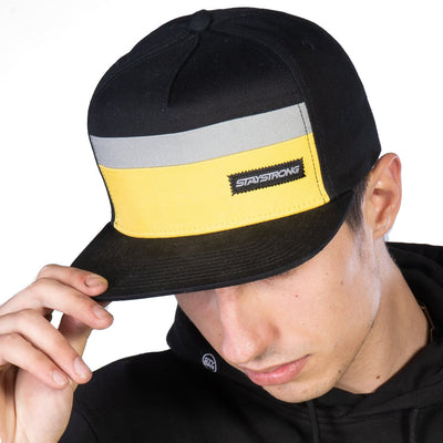Stay Strong Block Snapback Hat-Black/Yellow