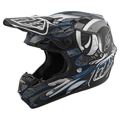 Troy Lee Designs SE4 MIPS Eyeball BMX Race Helmet-Black/Silver