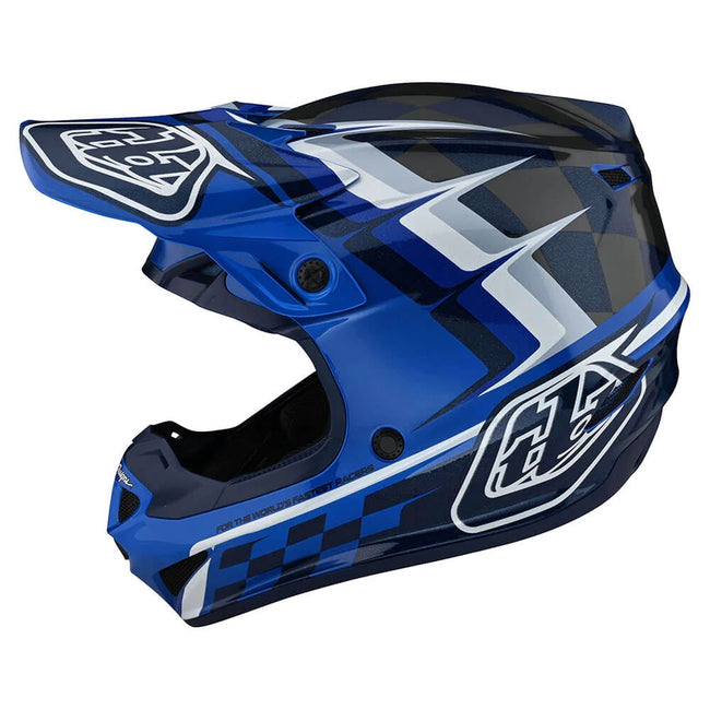 Troy Lee Designs SE4 MIPS Warped BMX Race Helmet-Blue - 2
