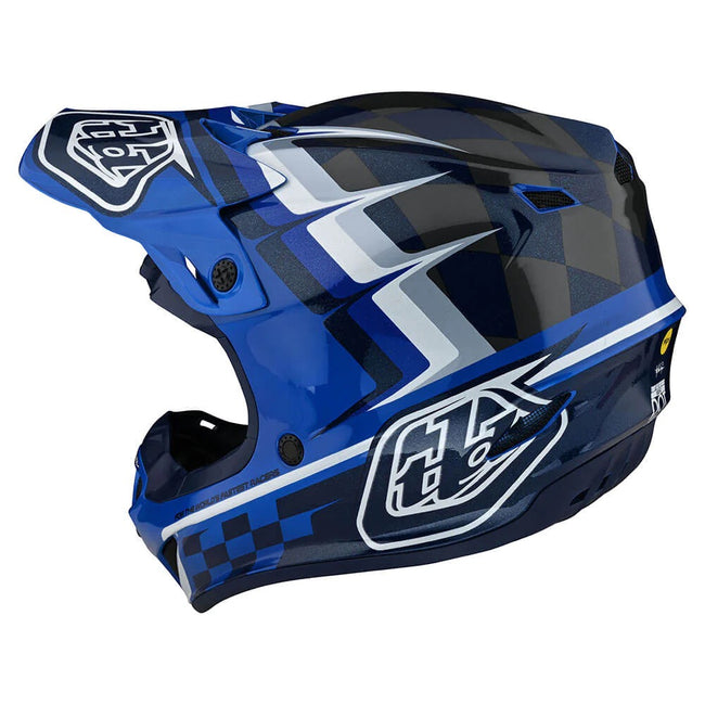 Troy Lee Designs SE4 MIPS Warped BMX Race Helmet-Blue - 3