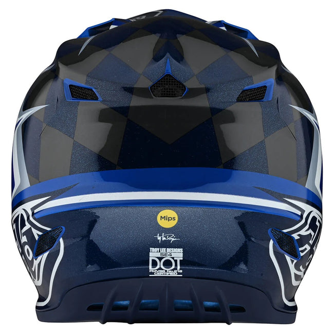 Troy Lee Designs SE4 MIPS Warped BMX Race Helmet-Blue - 4