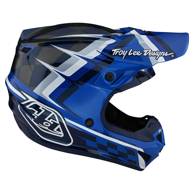 Troy Lee Designs SE4 MIPS Warped BMX Race Helmet-Blue - 6