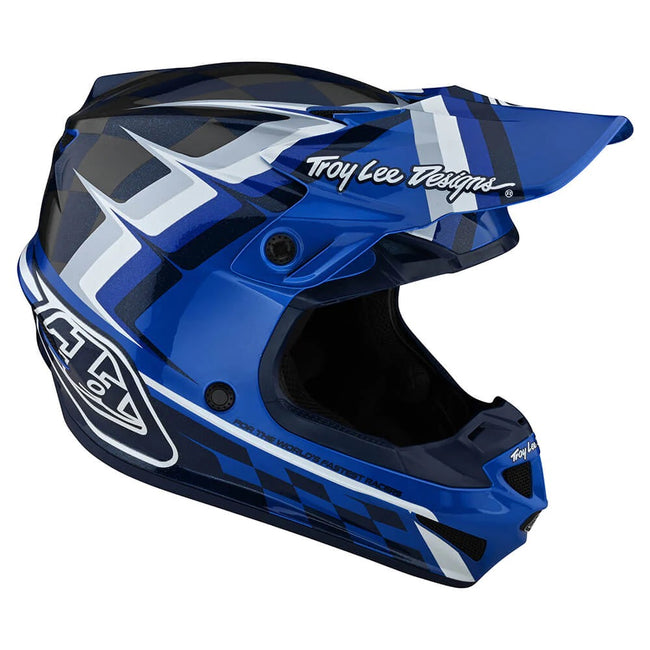 Troy Lee Designs SE4 MIPS Warped BMX Race Helmet-Blue - 7