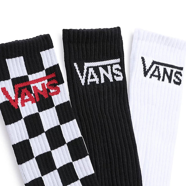 Vans Classic Crew Socks-3 Pack-Black/White/Checker - 2