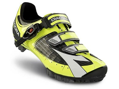 Diadora X-Tornado Clipless Shoes-Black/Fluorescent Yellow