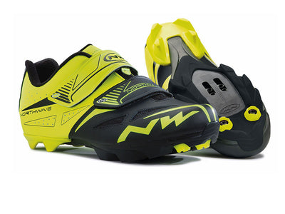 Northwave Spike Evo Clipless Shoes-Black/Fluorescent Yellow