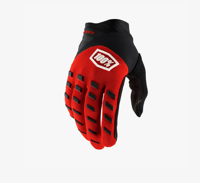 100% Airmatic BMX Race Gloves-Red/Black - 1