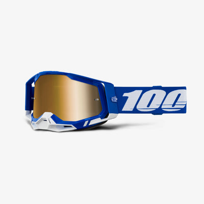 100% RaceCraft 2 Goggles-Blue-Mirror True Gold Lens