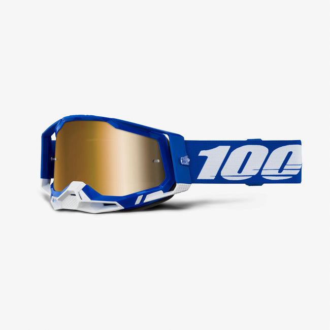 100% RaceCraft 2 Goggles-Blue-Mirror True Gold Lens - 1