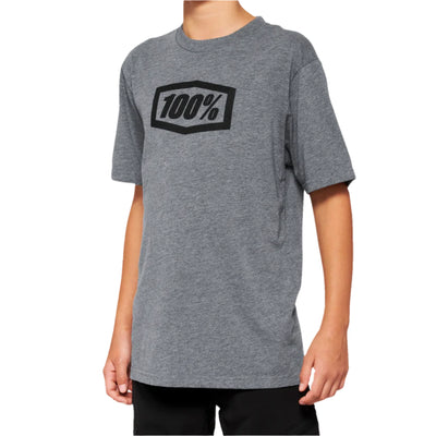 100% Icon T-Shirt-Heather Grey