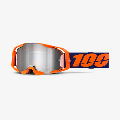 100% ARmatic Goggles-Neon Orange-Mirror Silver Flash Lens