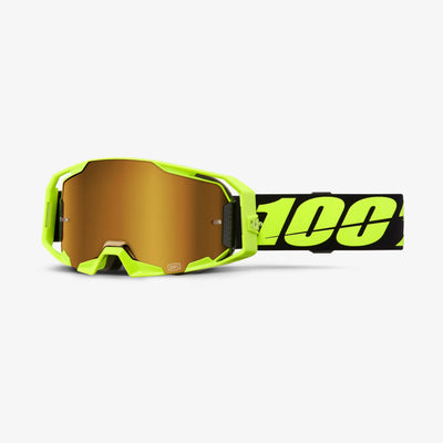 100% ARmatic Goggles-Neon Yellow-Mirror True Gold Lens