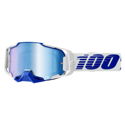 100% Armega Goggles-Blue-Mirror Blue Lens