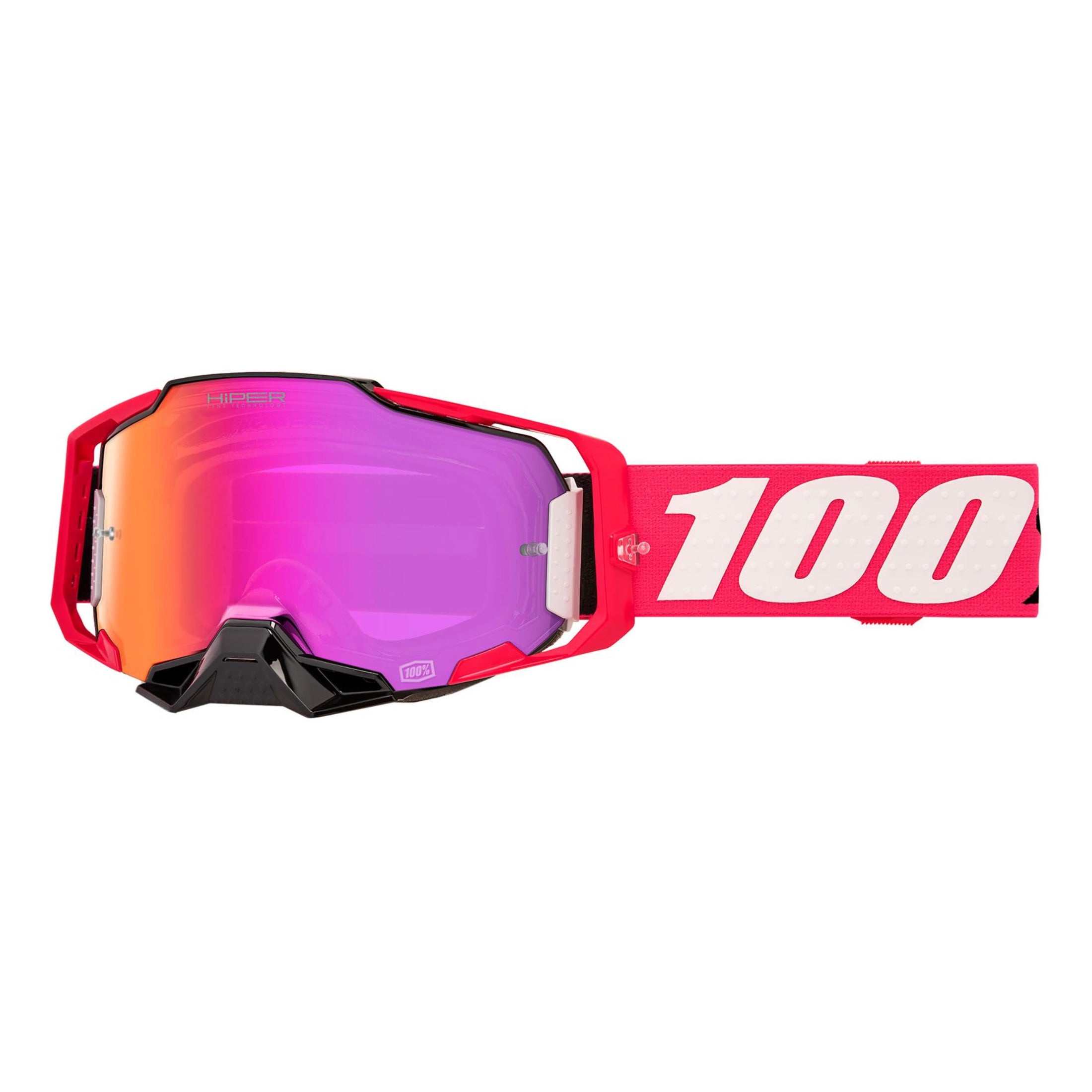ARMEGA ® HIPER Goggle ゴーグル　100% ワンハンドレッド 100% Armega Goggles-Kloug/Hiper-Dark Red Mirror Lens – J&R