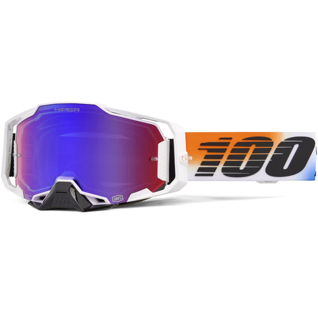 100% Armega Goggles-United/Hiper-Red-Blue Mirror Lens - 1