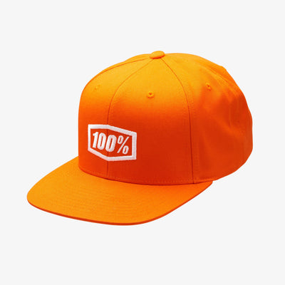 100% Icon Snapback Hat-Orange