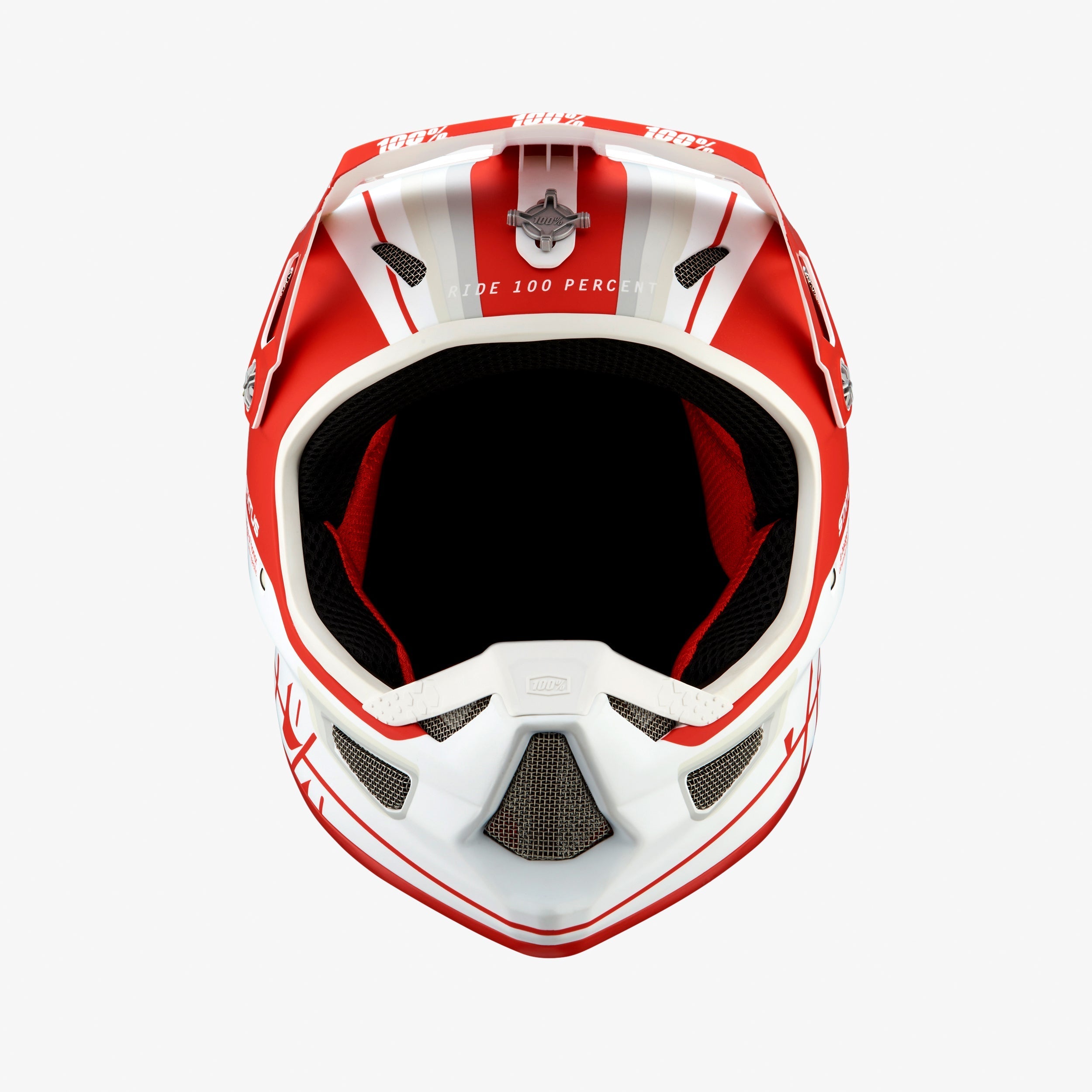 100 percent dirt bike helmet 100% Status BMX Race Helmet-Topenga Red/White
