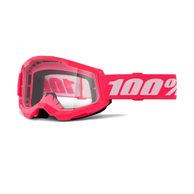100% Strata 2 Goggles-Pink-Clear Lens - 1