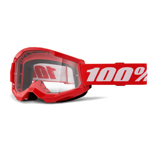 100% Strata 2 Goggles-Red/Black-Clear Lens