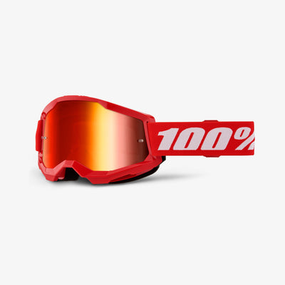 100% Strata 2 Goggles-Red/Black-Mirror Red Lens