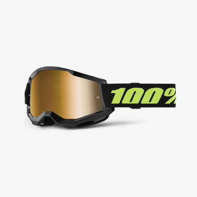 100% Strata 2 Goggles-Solar Eclipse-Mirror True Gold Lens