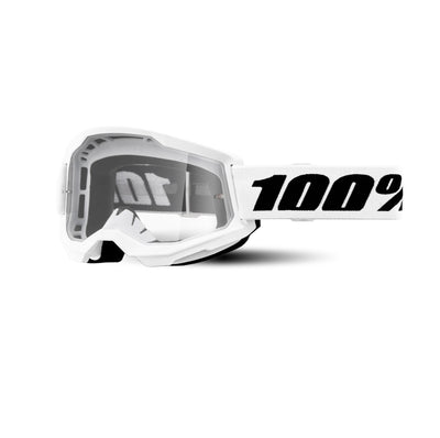 100% Strata 2 Goggles-White-Clear Lens