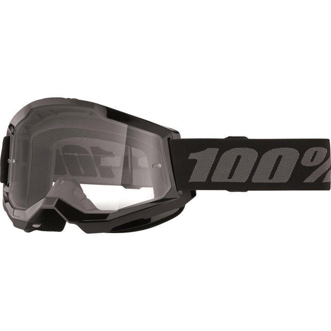 100% Strata 2 Youth Goggles-Black-Clear Lens - 1