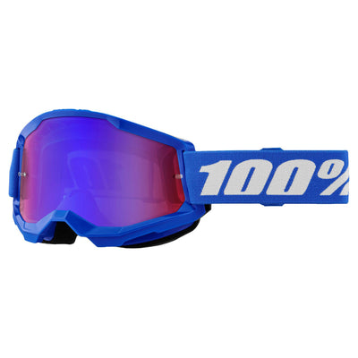 100% Strata 2 Youth Goggles-Blue-Mirror Red/Blue Lens