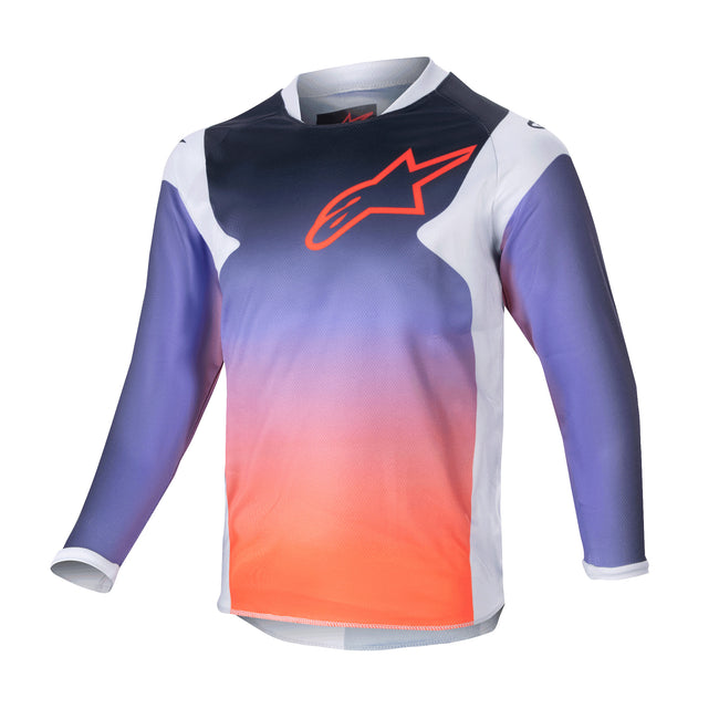 Alpinestars Kids Racer BMX Race Jersey-Graphic 1-Light Grey/Hot Orange/Black - 1