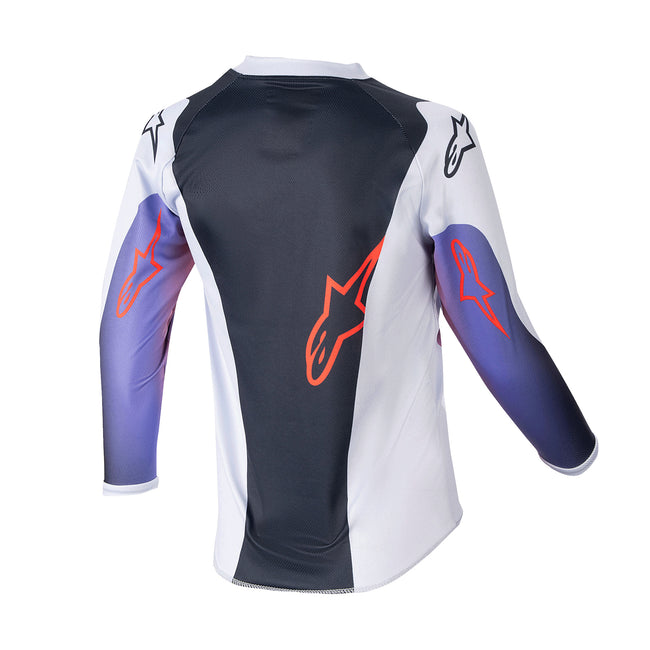 Alpinestars Kids Racer BMX Race Jersey-Graphic 1-Light Grey/Hot Orange/Black - 2