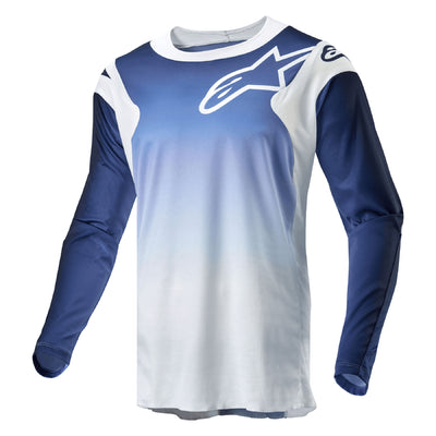 Alpinestars Racer Hoen BMX Race Jersey-White/Dark Navy/Light Blue