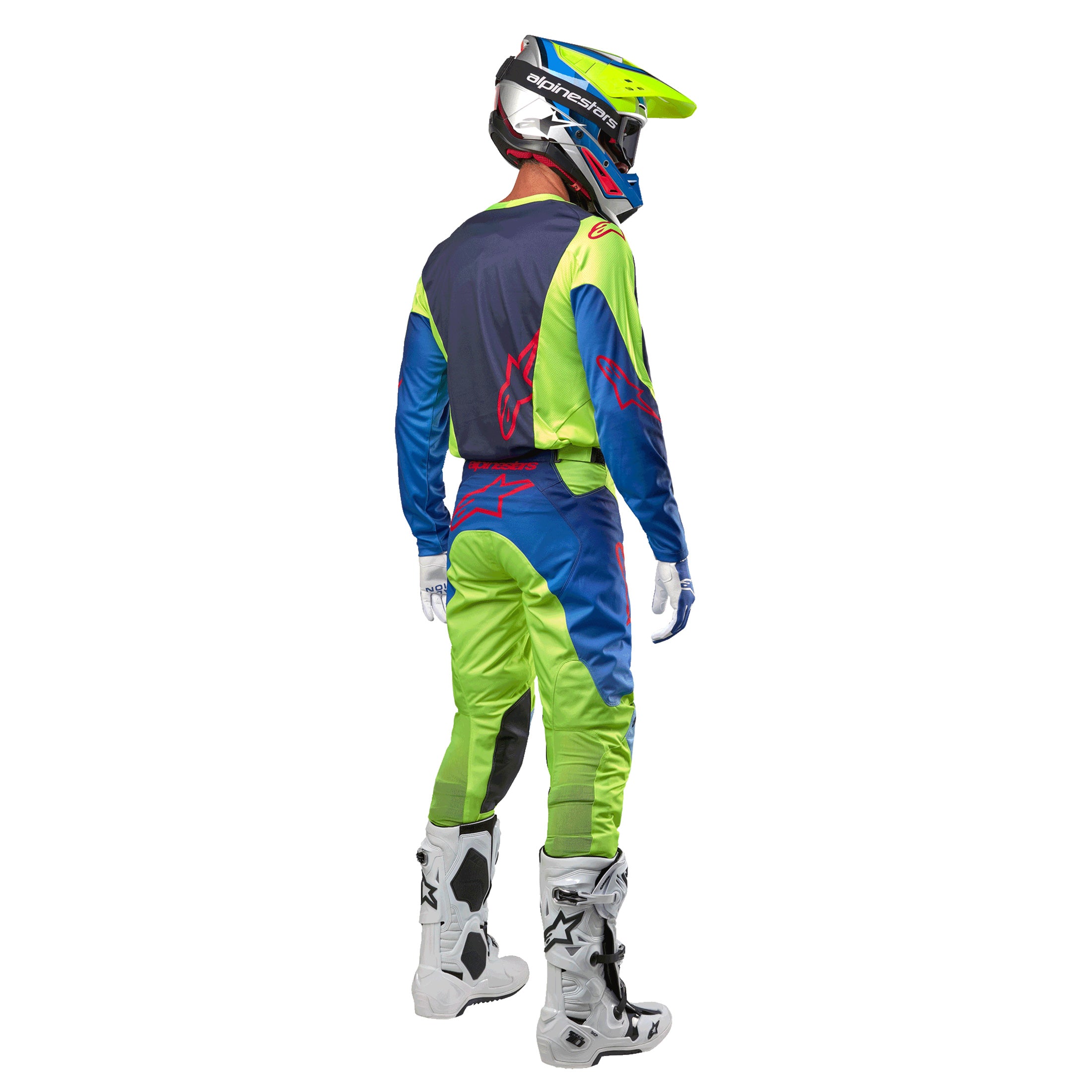 Alpinestars Racer Hoen BMX Race Jersey-Yellow Flo/Blue/Night Navy