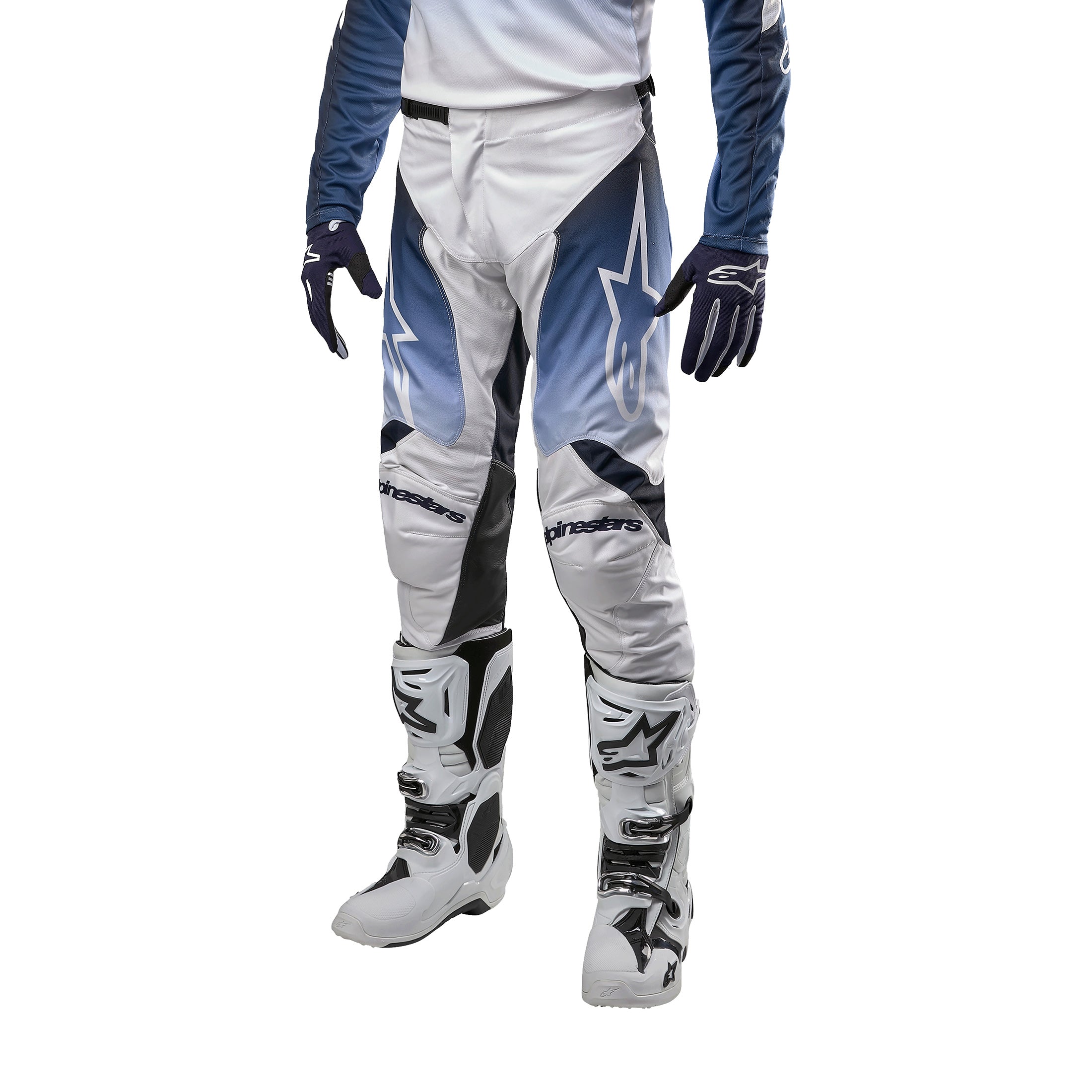 Alpinestars Racer Hoen BMX Race Pants-White/Dark Navy/Light Blue