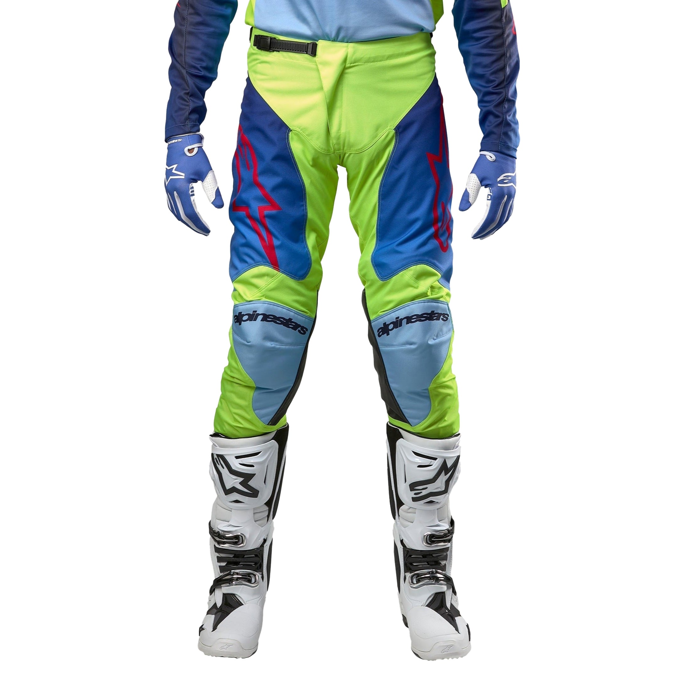 Alpinestars Racer Hoen BMX Race Pants-Yellow Flo/Blue/Night Navy