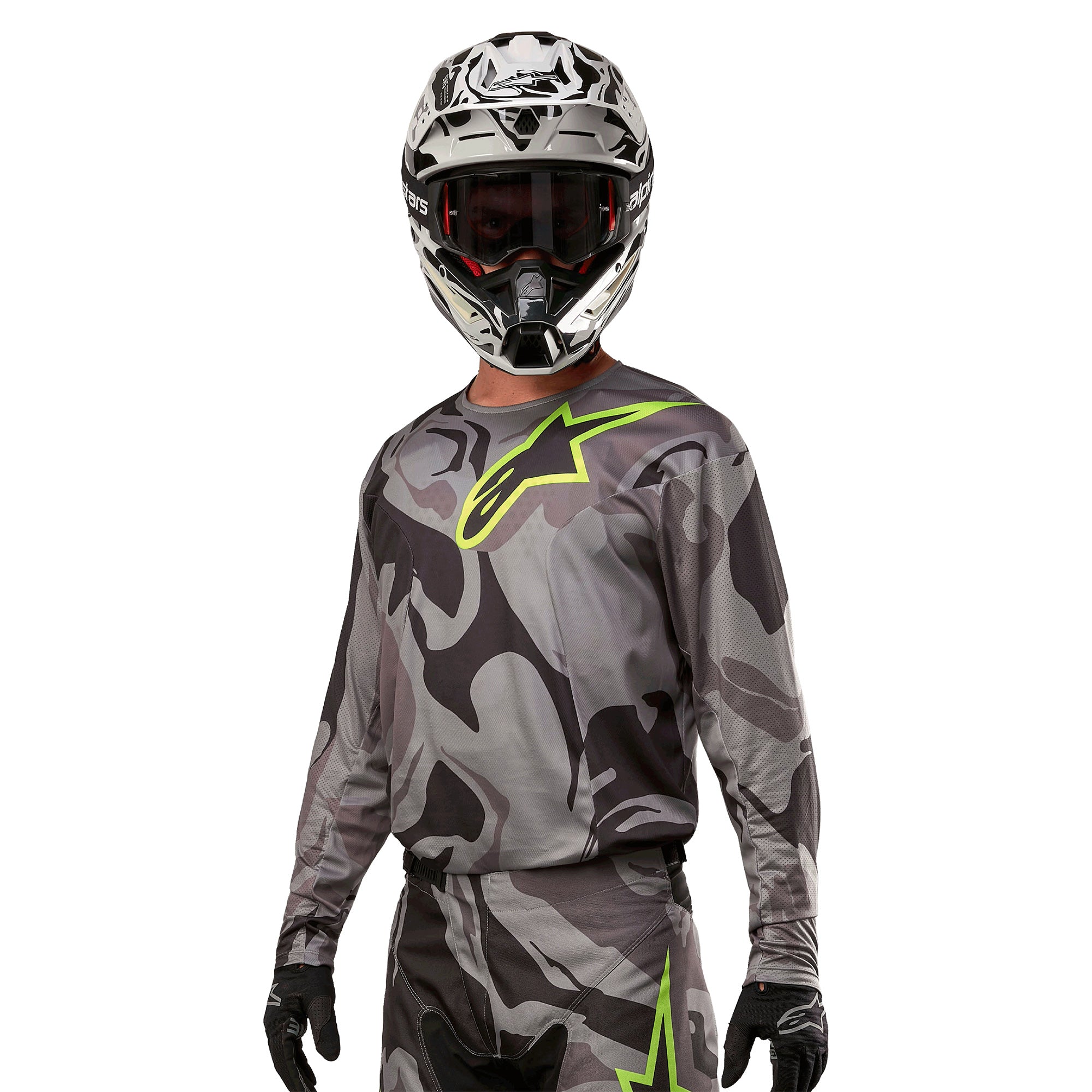 Alpinestars Racer Tactical BMX Race Jersey-Cast Grey/Camo Magnet