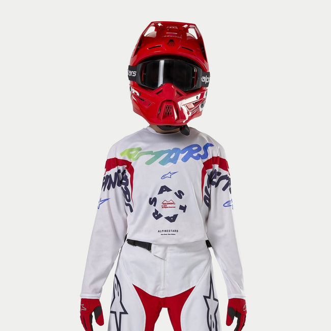 Alpinestars Youth Racer Hana BMX Race Jersey-White/Multicolor - 3