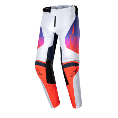 Alpinestars Youth Racer Hoen BMX Race Pants-Light Grey/Hot Orange/Black