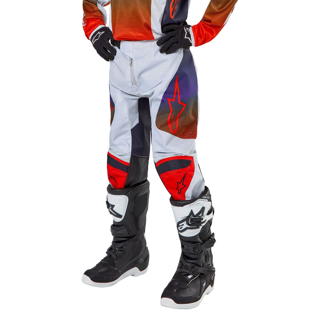 Alpinestars Youth Racer Hoen BMX Race Pants-Light Grey/Hot Orange/Black - 3