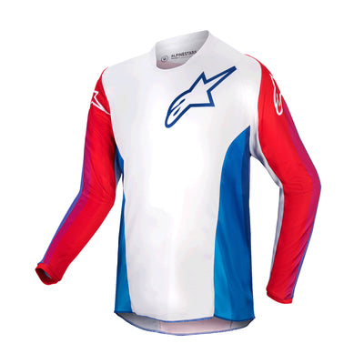 Alpinestars Youth Racer Pneuma BMX Race Jersey-Blue/Mars Red/White