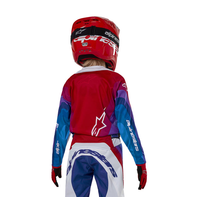 Alpinestars Youth Racer Pneuma BMX Race Jersey-Blue/Mars Red/White - 5