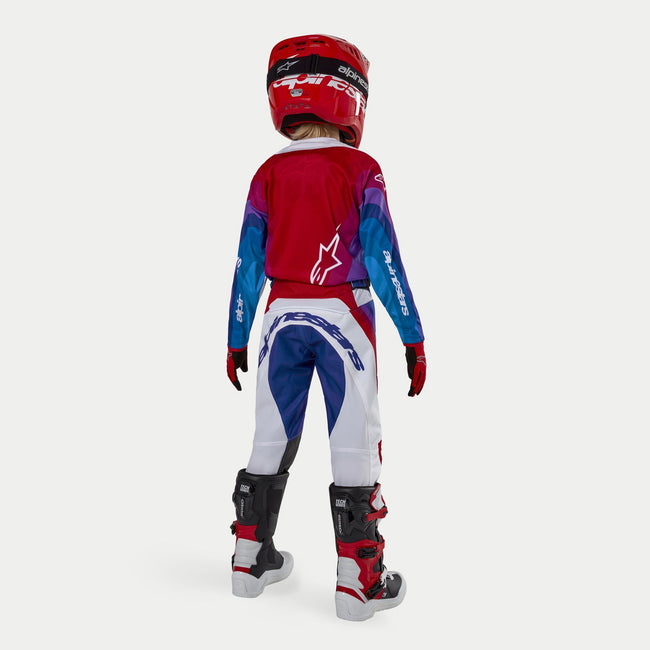 Alpinestars Youth Racer Pneuma BMX Race Jersey-Blue/Mars Red/White - 7