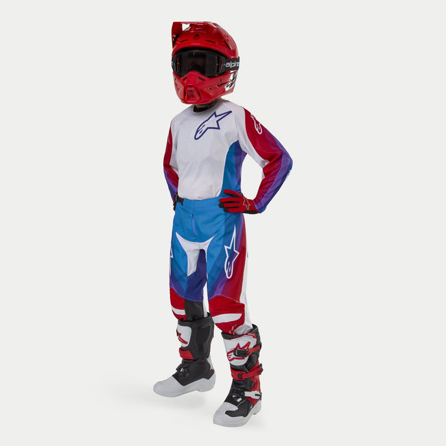 Alpinestars Youth Racer Pneuma BMX Race Pants-Blue/Mars Red/White - 7