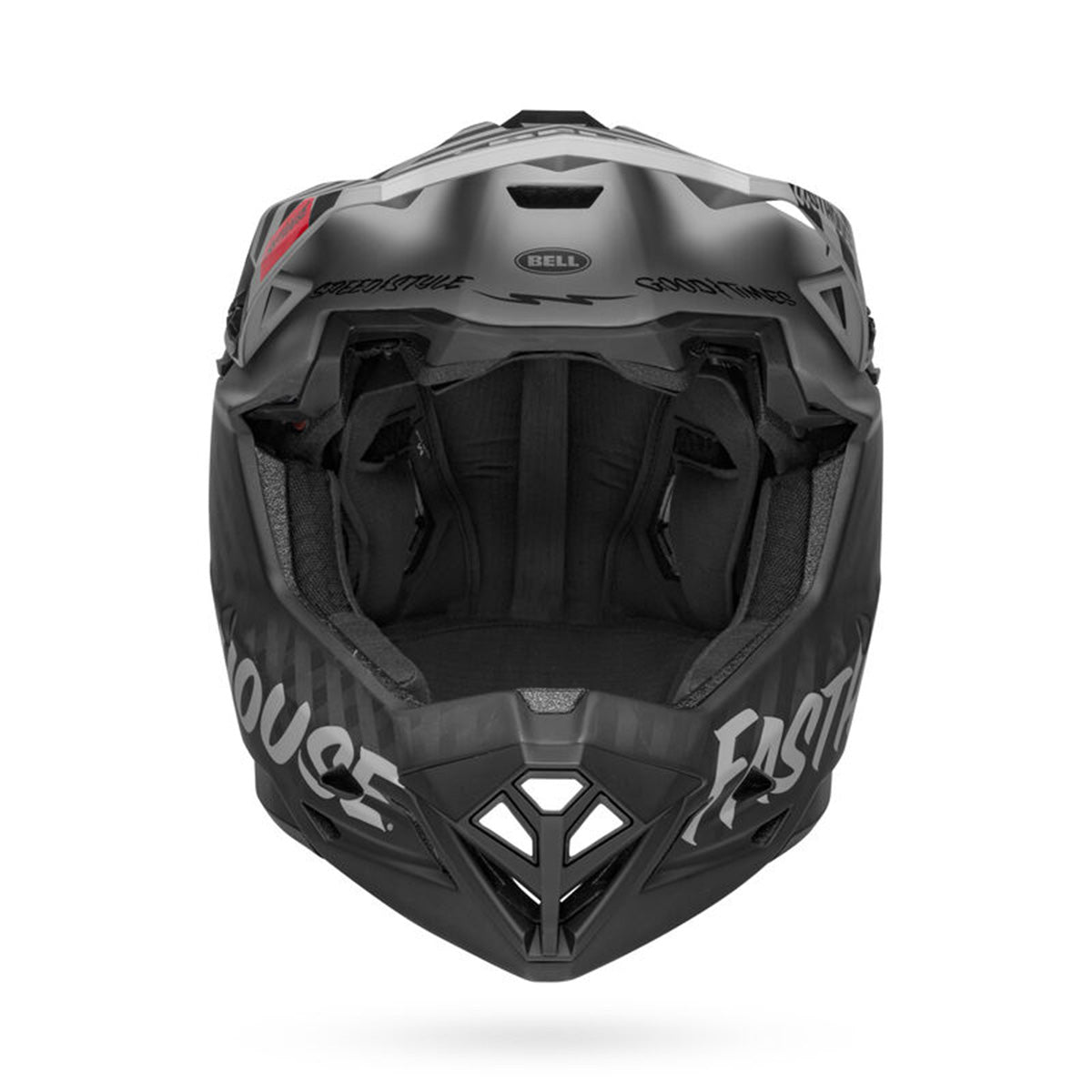 bell carbon helmet bmx Bell Full-10 Spherical BMX Race Helmet-Fasthouse Matte Gray/Black