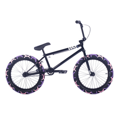 Cult Access 20”TT BMX Freestyle Bike-Black/Purps Camo Tires