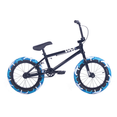 Cult Juvenile 16" BMX Freestyle Bike-Black/Blue Camo Tires