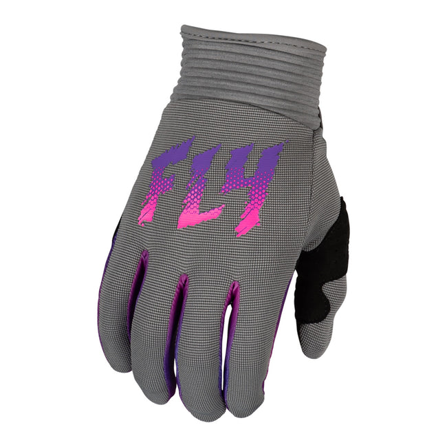 Fly Racing F-16 BMX Race Gloves-Grey/Pink/Purple - 1